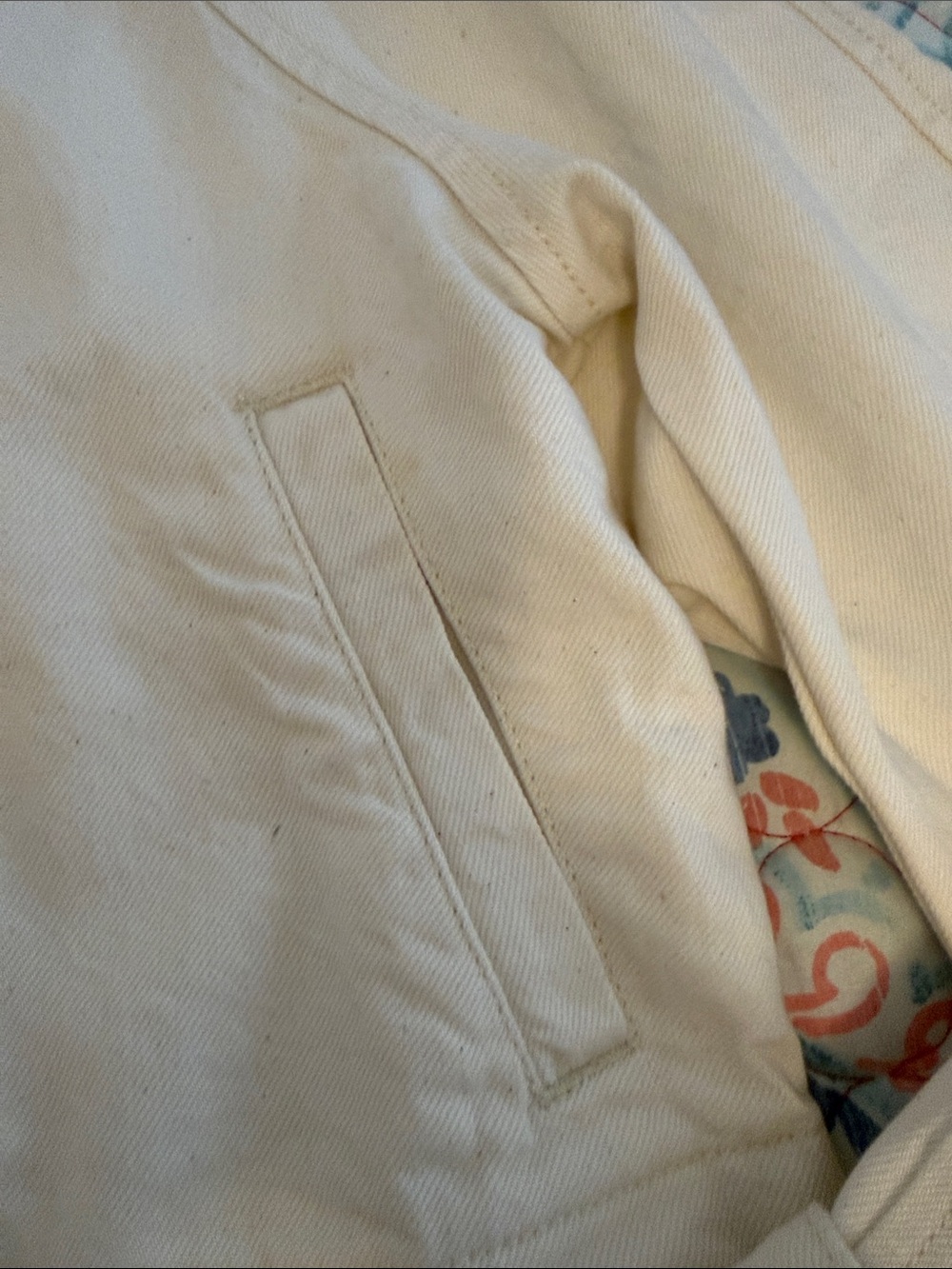 Universal Thread Cream Cropped Double-Breasted denim coat, NWT - Picture 4 of 8